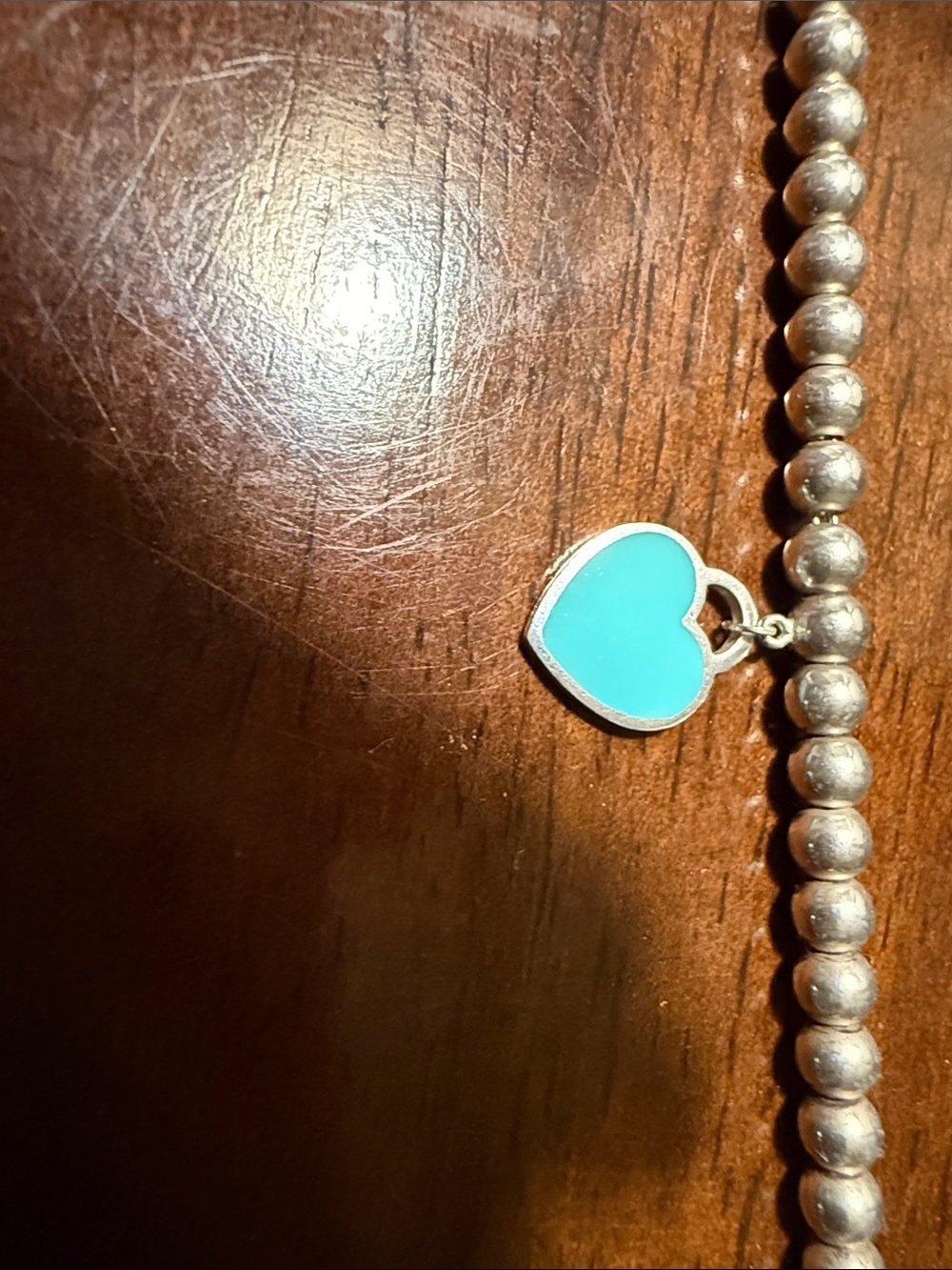 Return to Tiffany® Tiffany Blue® Heart Tag Bead Bracelet (4 mm, Size Medium) - Picture 6 of 7